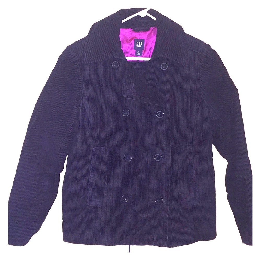 GAP Corduroy Peacoat Double Breasted Lined Jacket